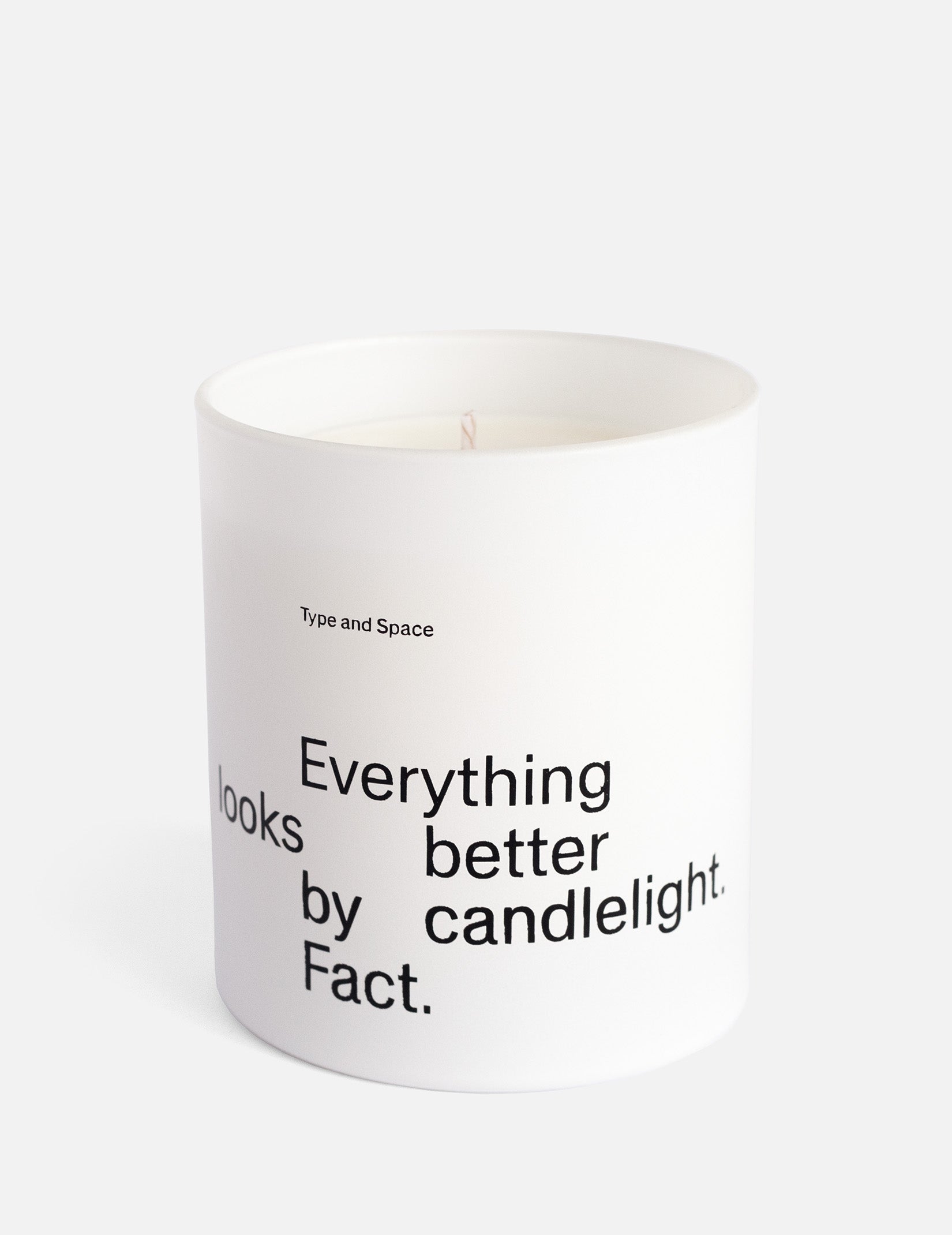 Candle Type 01. By Candlelight print. White. Limited edition. Type and Space